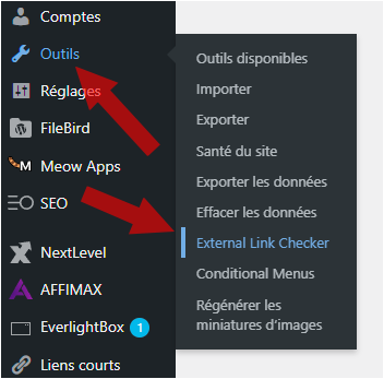 Accéder à External Link Checker