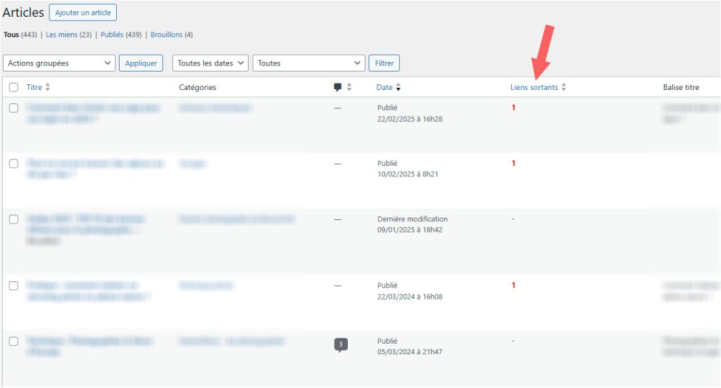 Plugin affichant les liens externes par articles
